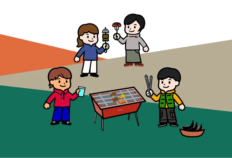 BBQを楽しむ人々